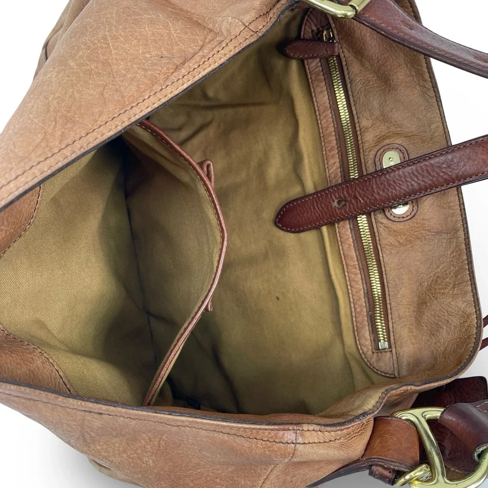 RARE Vintage Ralph Lauren Heritage Leather Field Satchel Tote – Distressed Tan - Picture 5 of 15